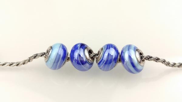Blau gestreift (glänzend) - Murano